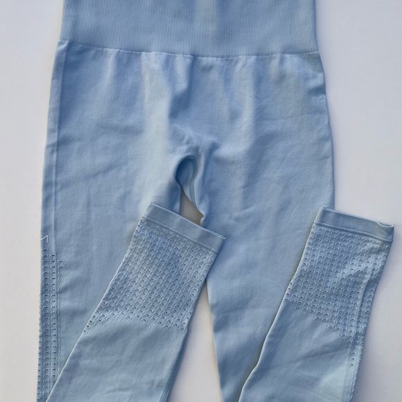 ACTA Perforated Seamless Leggings Light Baby Blue Size S - Picture 5 of 11